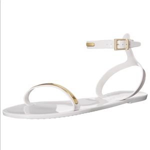 REDUCED!  RACHEL ZOE WHITE & GOLD SANDALS